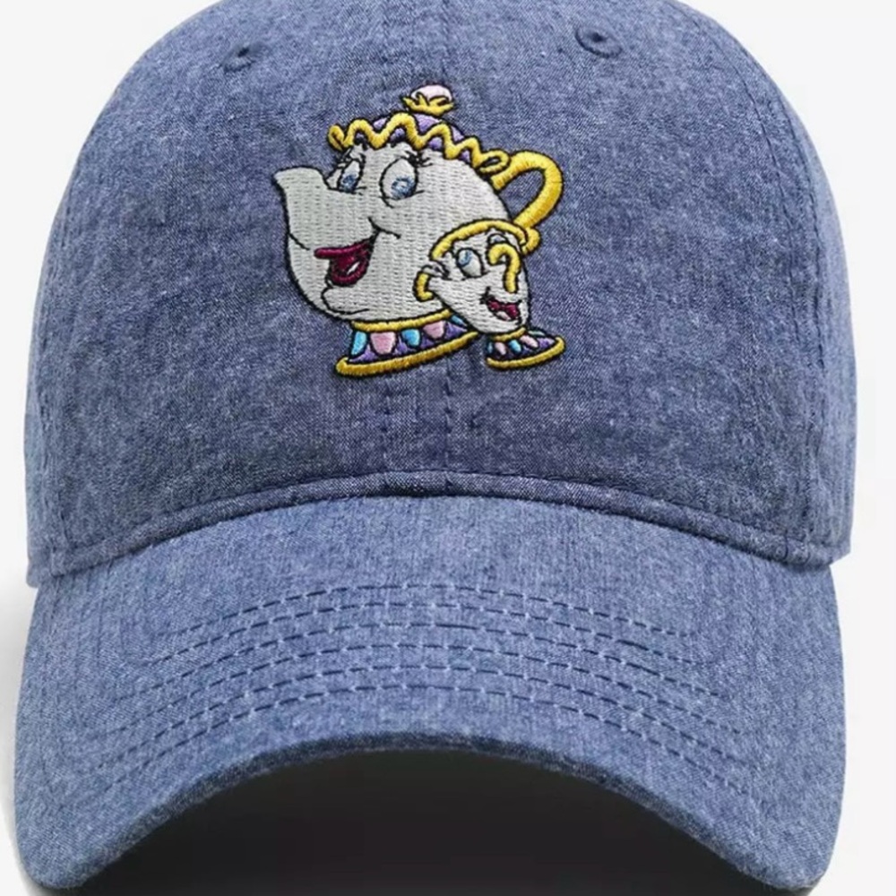 Disney beauty and the beast Blue Hat with Character Embroidery